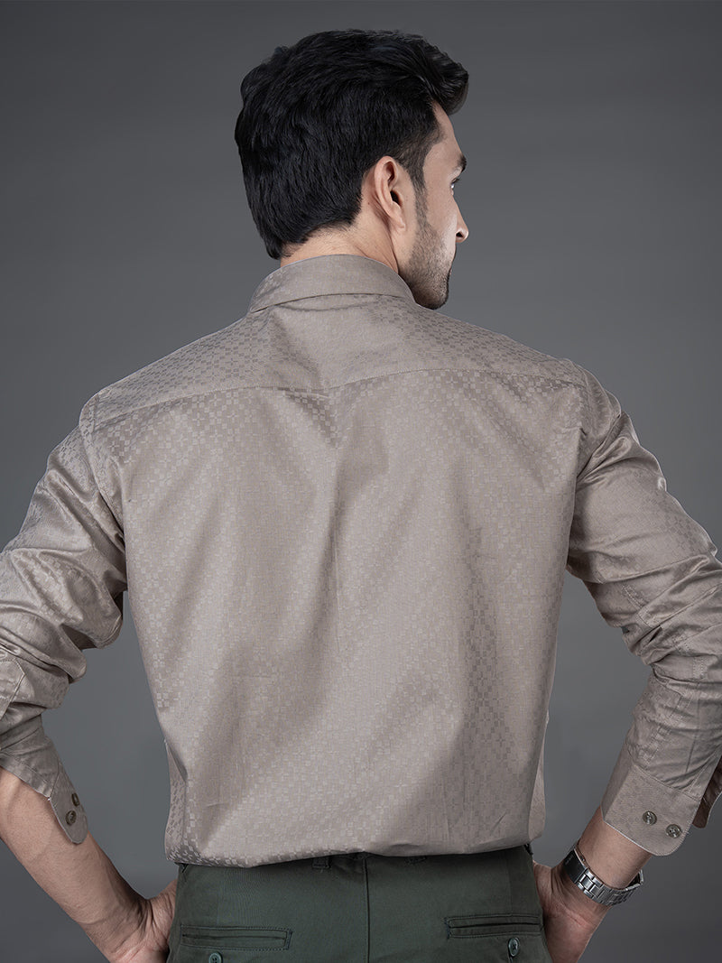 LEON - PREMIUM MENS WEAR GIZA COTTON TEXTURED REGULAR FIT SHIRT