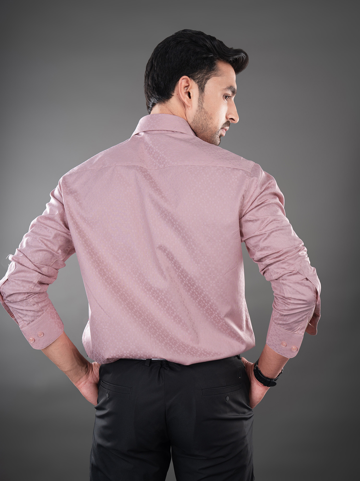 RHYS - PREMIUM MENS WEAR GIZA COTTON TEXTURED REGULAR FIT SHIRT