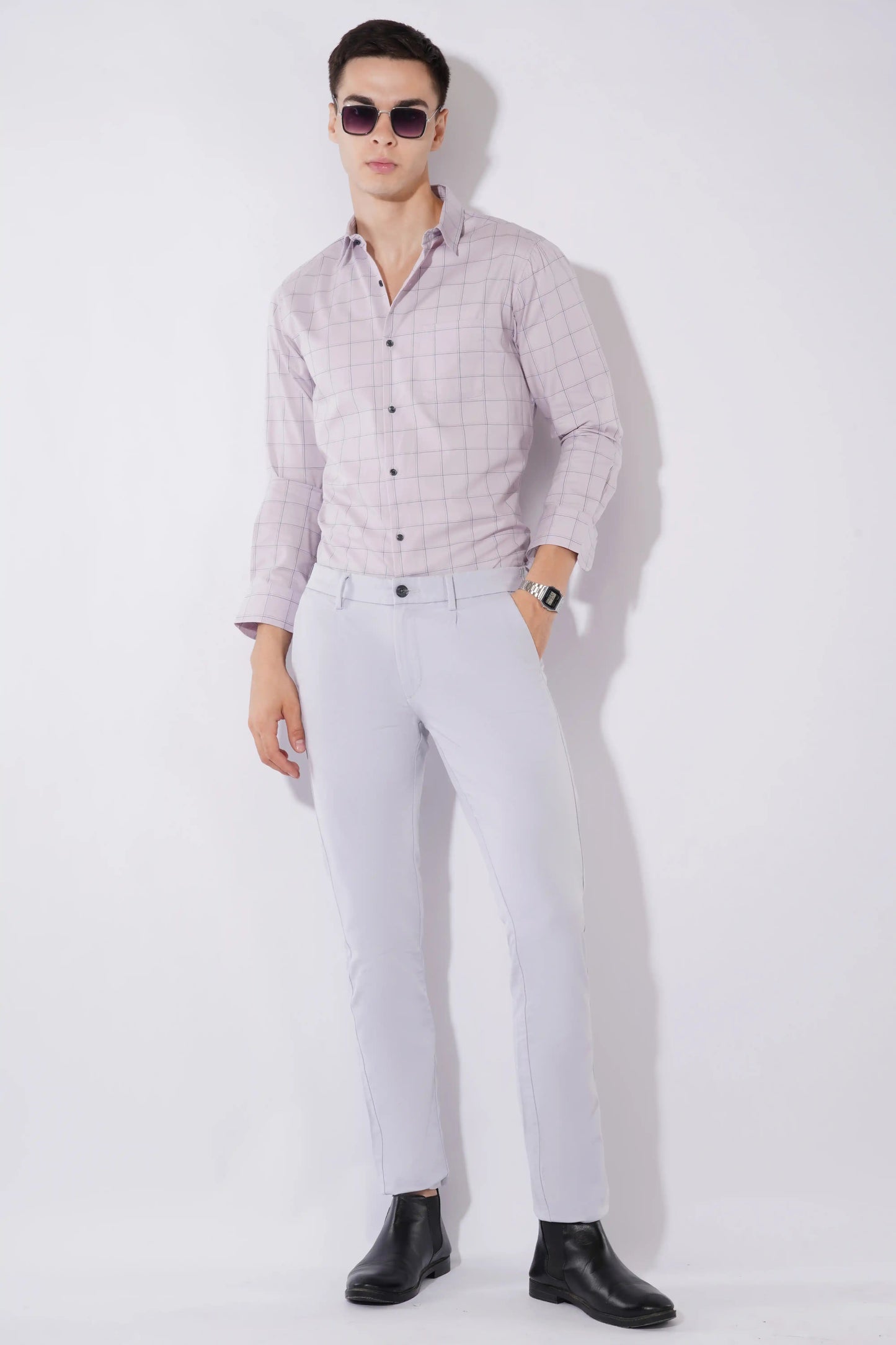 Olevorr Blaine men’s slim fit cotton full sleeve shirt — styled look