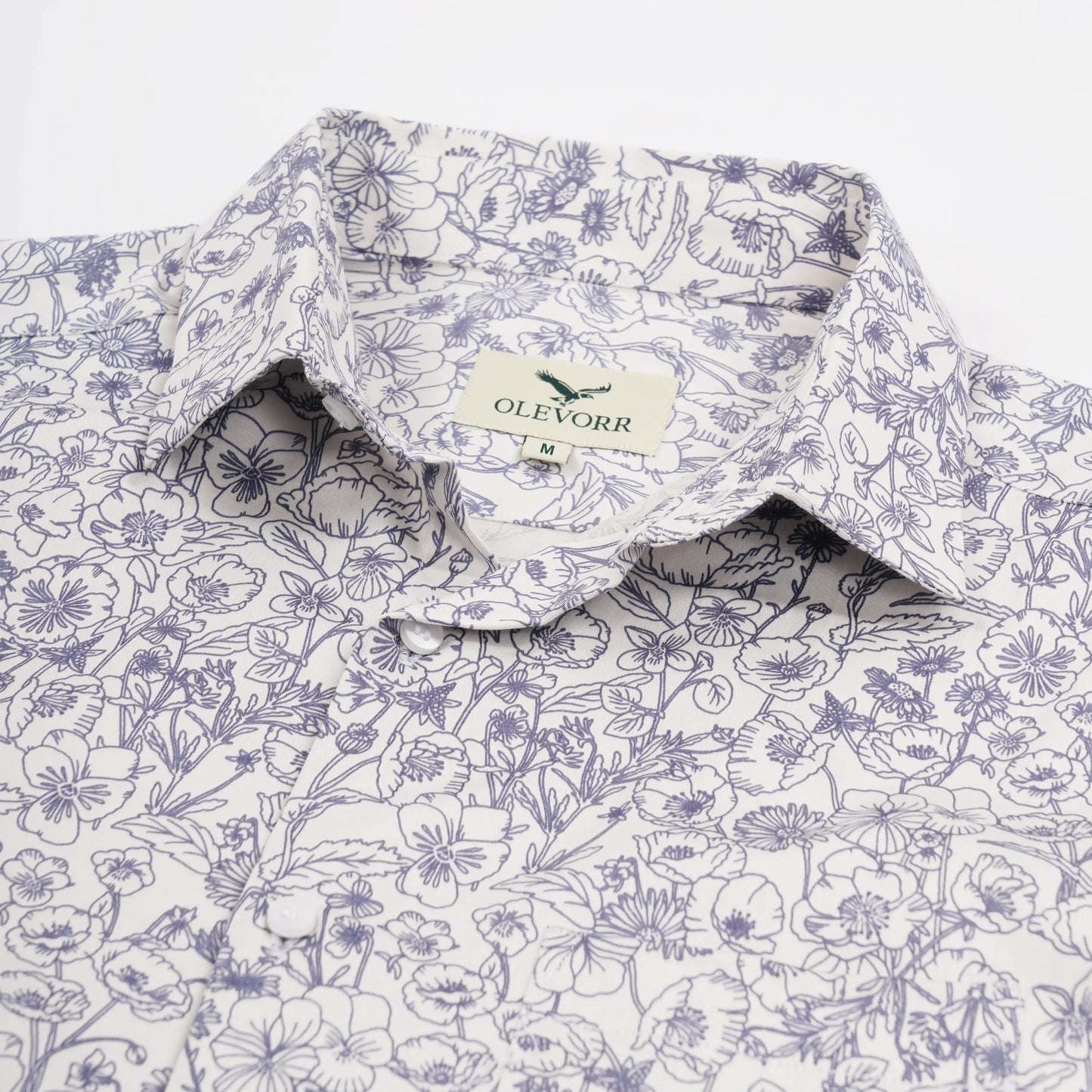 Merrick slim fit casual printed shirt — fabric close-up
