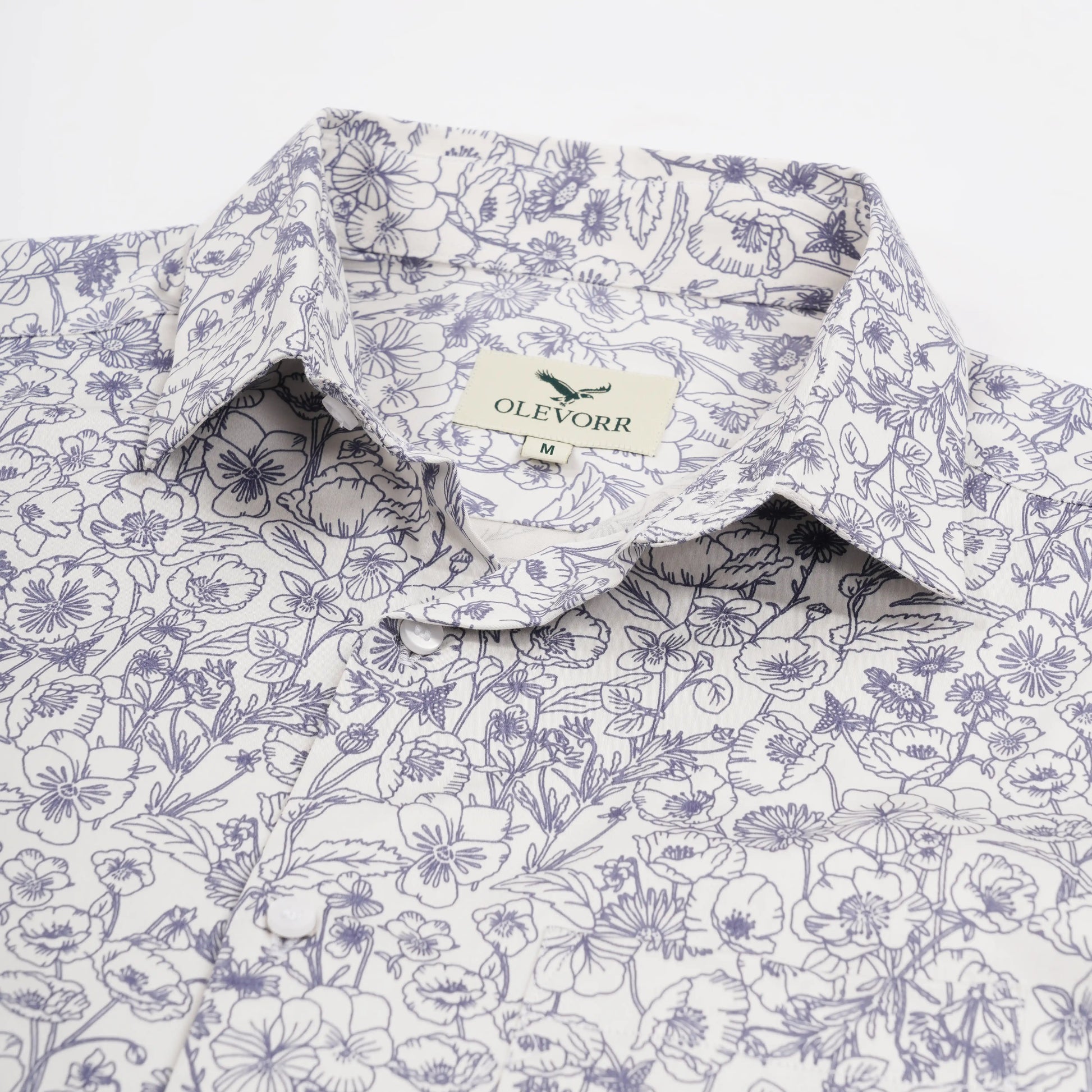 Merrick slim fit casual printed shirt — fabric close-up