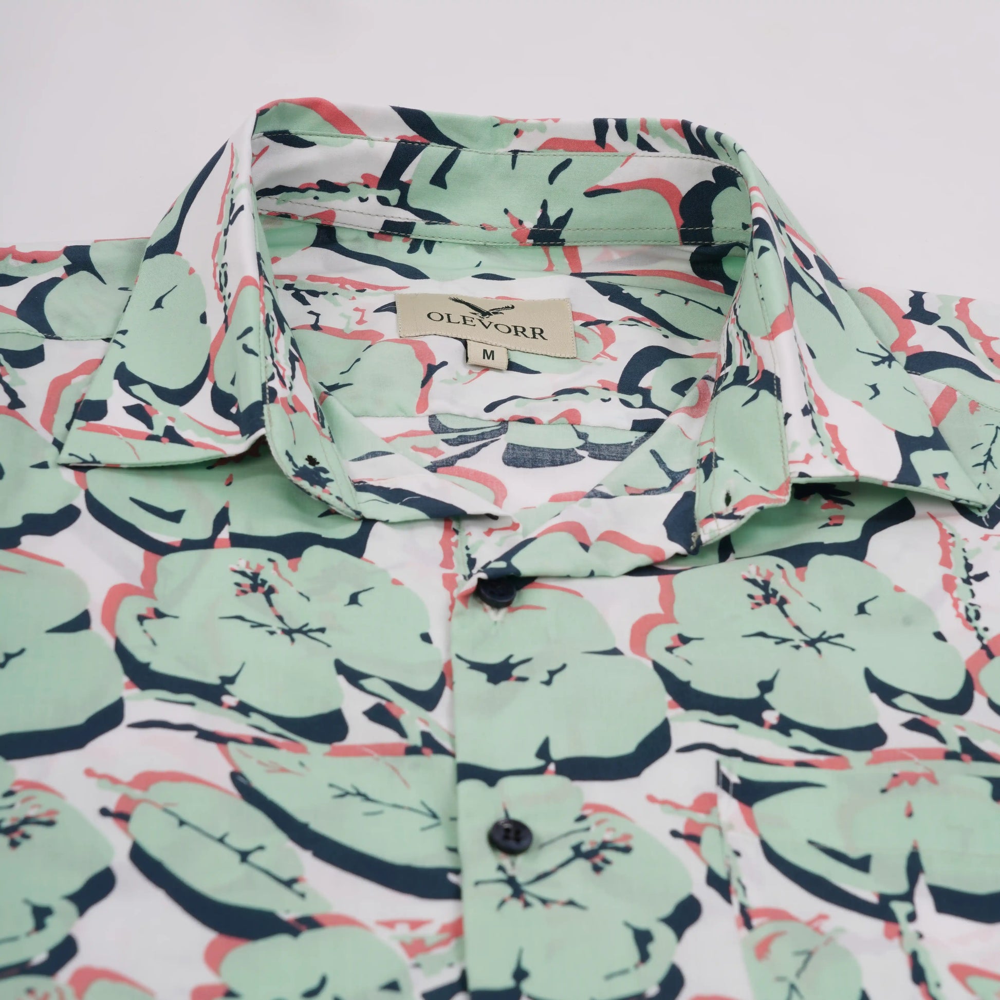 Ellis slim fit casual printed shirt — fabric close-up