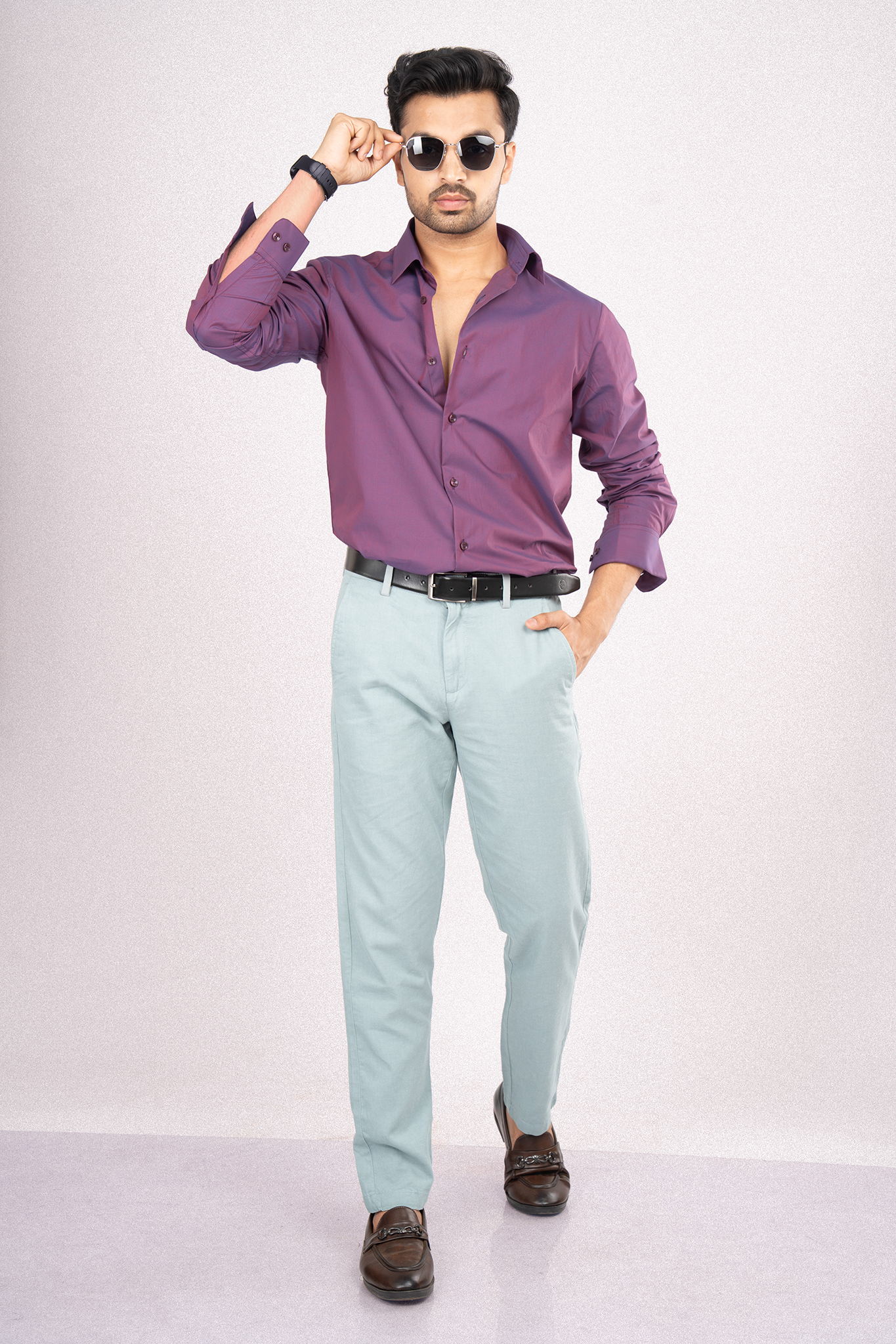 RIO - PREMIUM MENS WEAR COTTON IRIDESCENT REGULAR FIT SHIRT