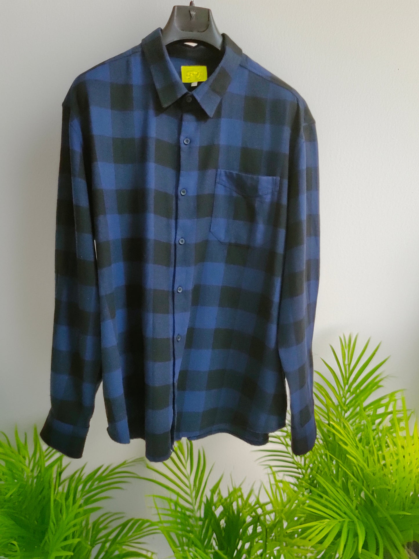 ALDER - HAND CURATED BLUE CHECK FLANNEL SHIRT