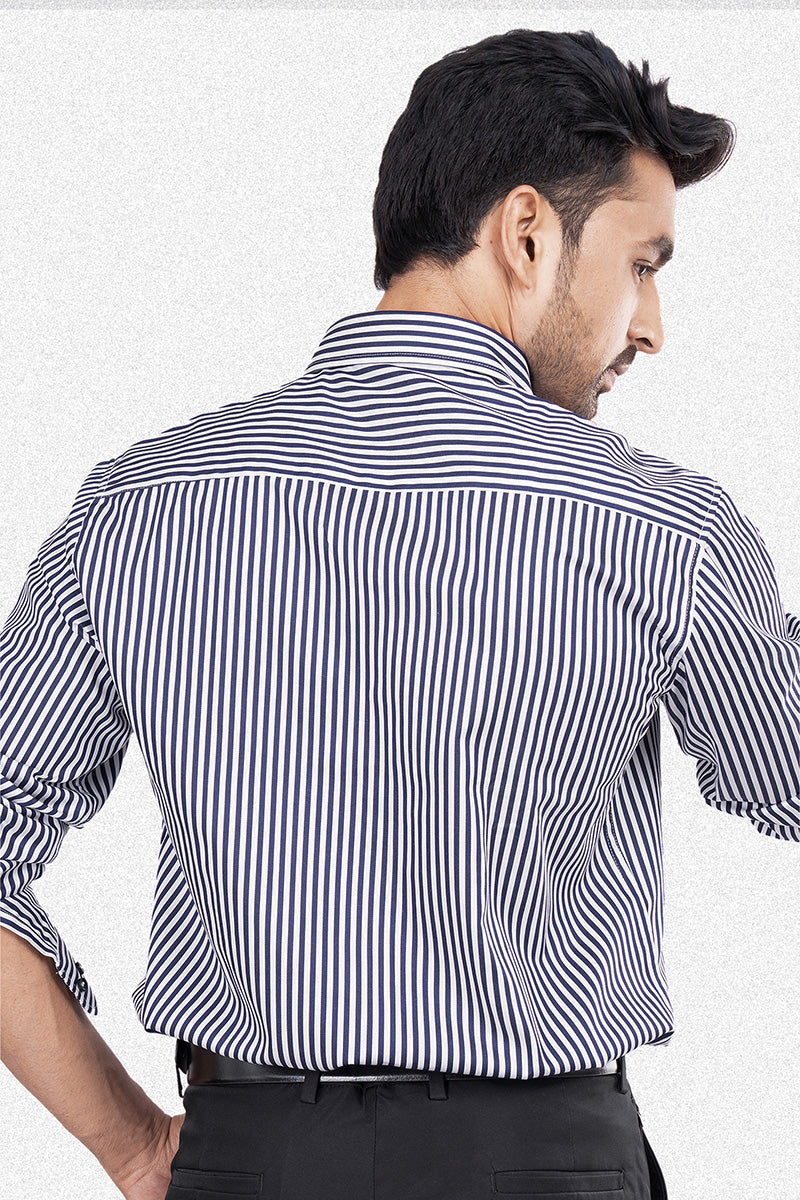 REX - PREMIUM MENS WEAR COTTON STRIPED SMART CASUAL WEAR REGULAR FIT SHIRT