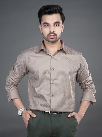 LEON - PREMIUM MENS WEAR GIZA COTTON TEXTURED REGULAR FIT SHIRT