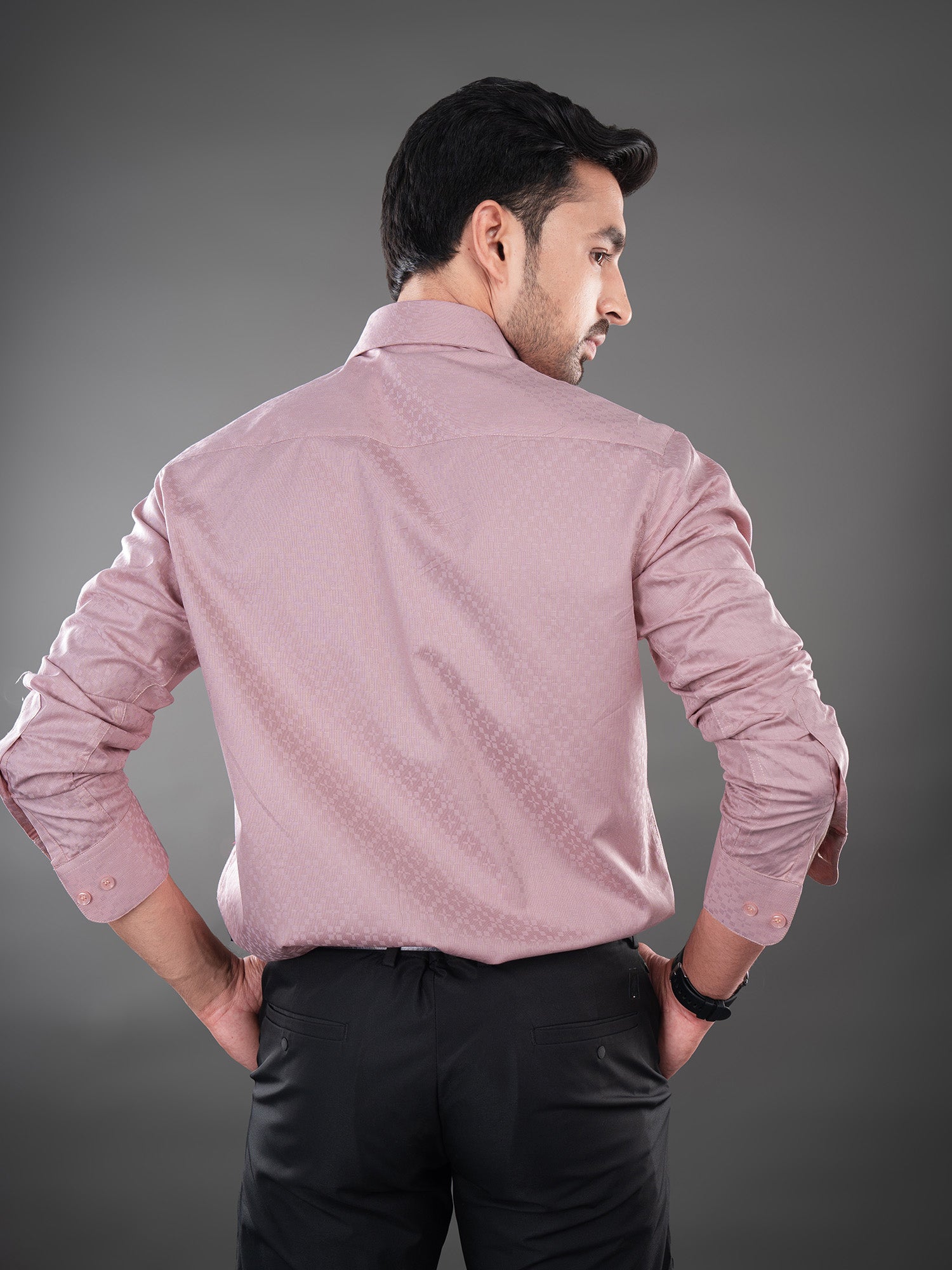 RHYS - PREMIUM MENS WEAR GIZA COTTON TEXTURED REGULAR FIT SHIRT