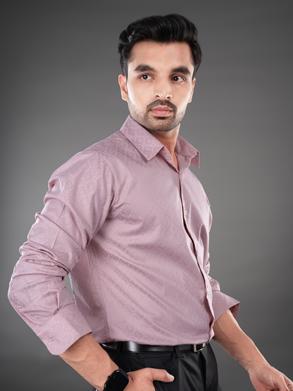 RHYS - PREMIUM MENS WEAR GIZA COTTON TEXTURED REGULAR FIT SHIRT
