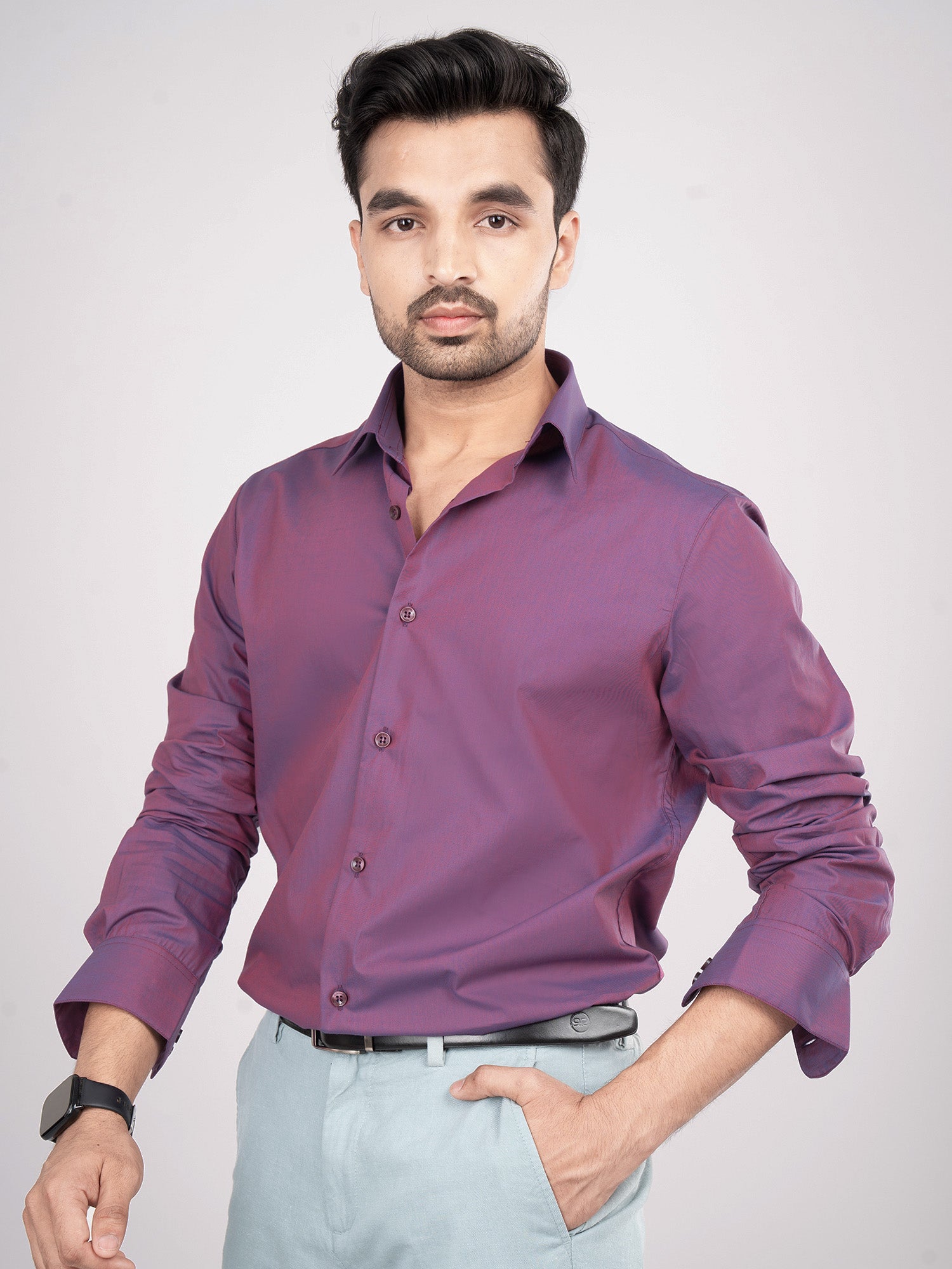RIO - PREMIUM MENS WEAR COTTON IRIDESCENT REGULAR FIT SHIRT