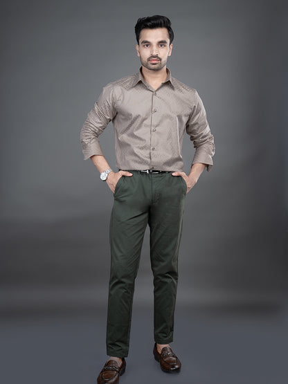 LEON - PREMIUM MENS WEAR GIZA COTTON TEXTURED REGULAR FIT SHIRT