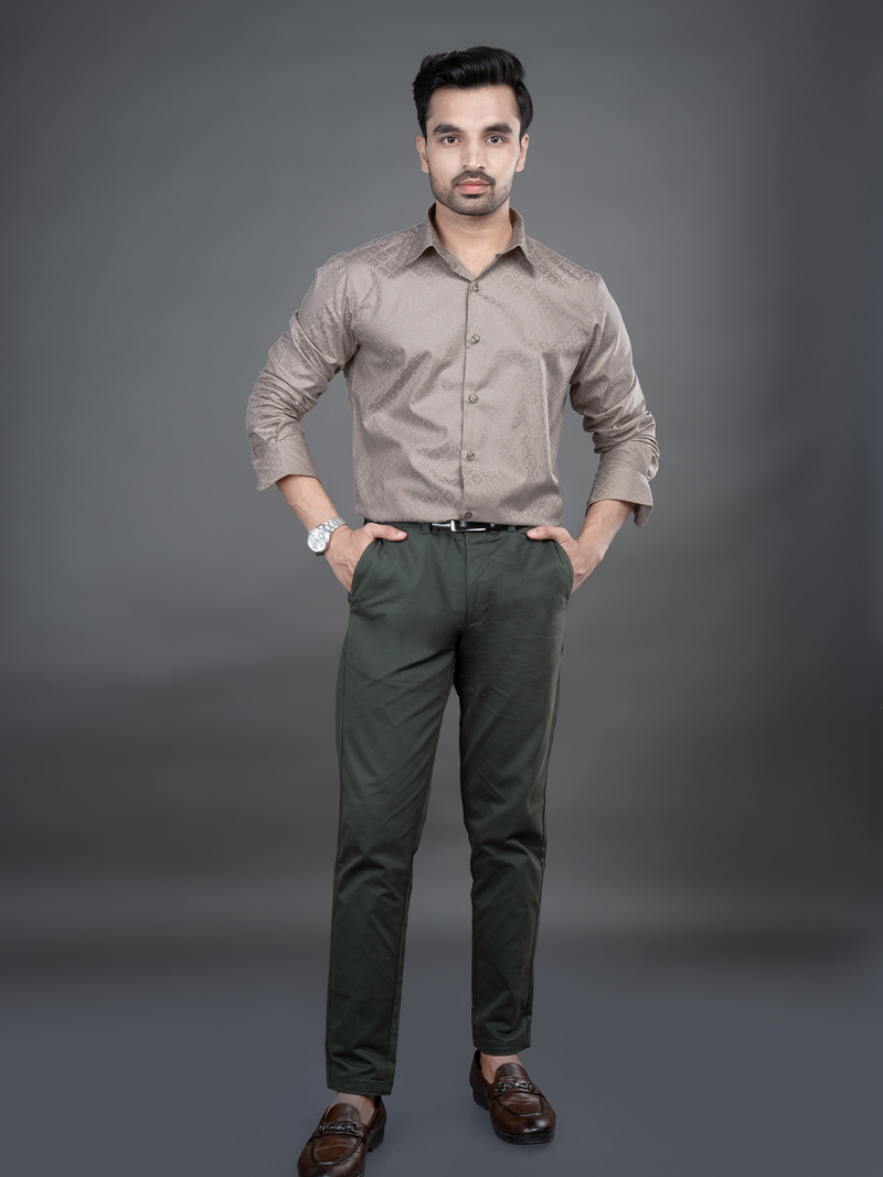 LEON - PREMIUM MENS WEAR GIZA COTTON TEXTURED REGULAR FIT SHIRT