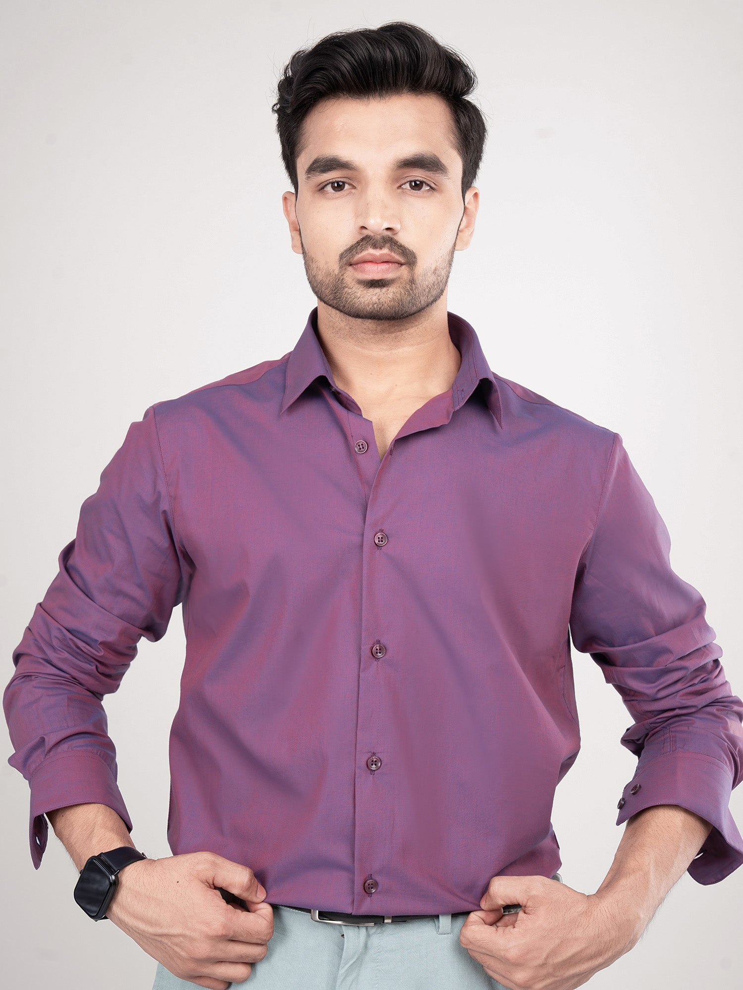 RIO - PREMIUM MENS WEAR COTTON IRIDESCENT REGULAR FIT SHIRT