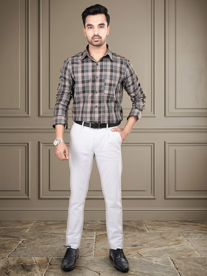 LARS - SUPIMA COTTON CHECKED CASUAL REGULAR FIT SHIRT