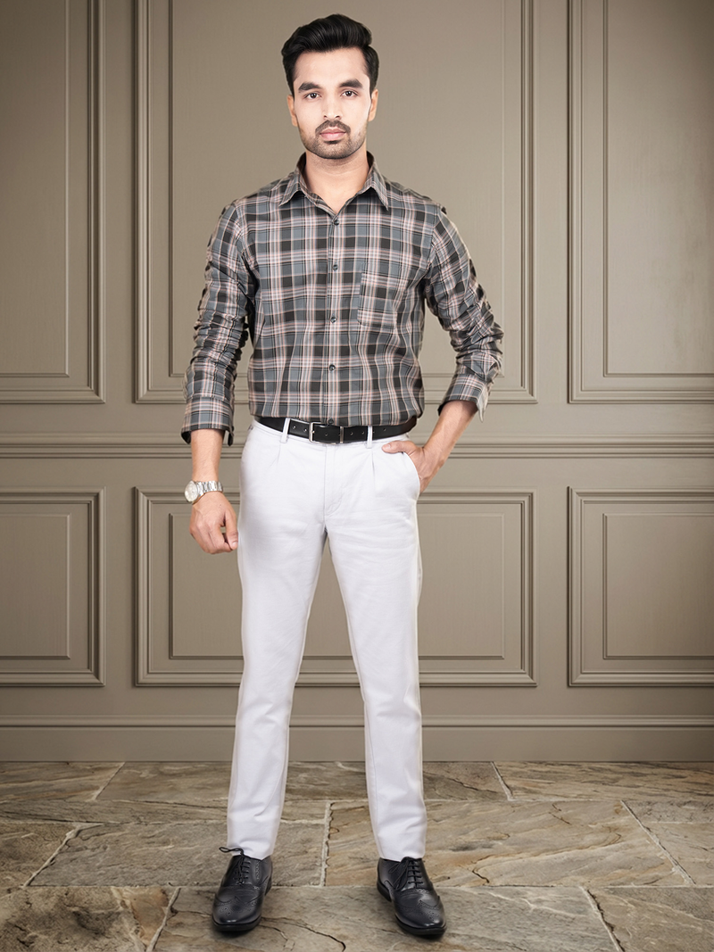 LARS - SUPIMA COTTON CHECKED CASUAL REGULAR FIT SHIRT