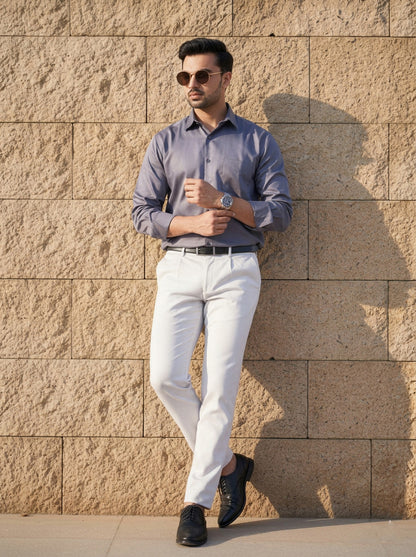 JADE - PREMIUM GIZA COTTON SATIN SMART CASUAL REGULAR FIT SHIRT