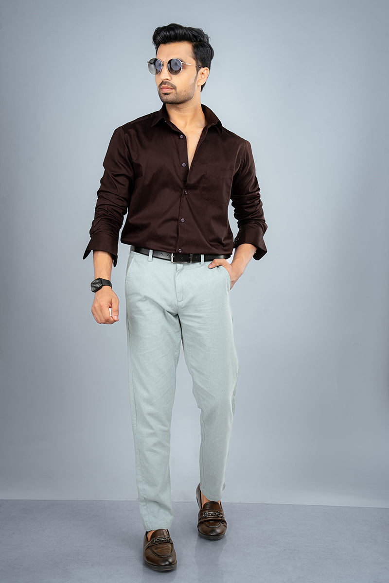 ACE - PREMIUM GIZA COTTON SATIN SMART CASUAL REGULAR FIT SHIRT