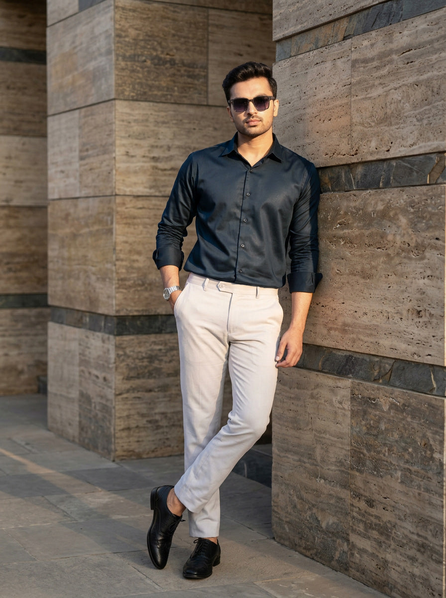 ARIS- PREMIUM GIZA SATIN FULL SLEEVE SHIRT