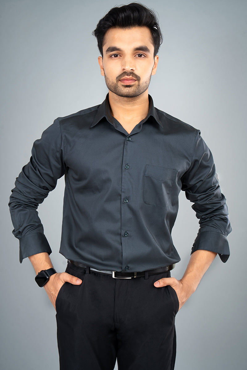 CASPIAN - PREMIUM GIZA COTTON SATIN SMART CASUAL REGULAR FIT SHIRT