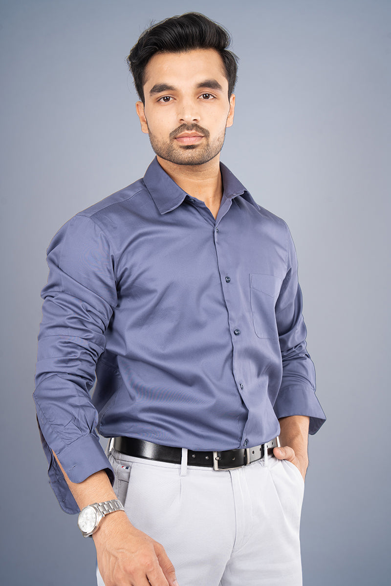 JADE - PREMIUM GIZA COTTON SATIN SMART CASUAL REGULAR FIT SHIRT