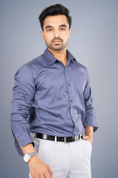 JADE - PREMIUM GIZA COTTON SATIN SMART CASUAL REGULAR FIT SHIRT