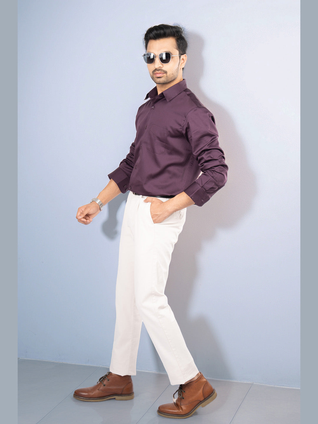 BRUNO- PREMIUM GIZA SATIN FULL SLEEVE SHIRT