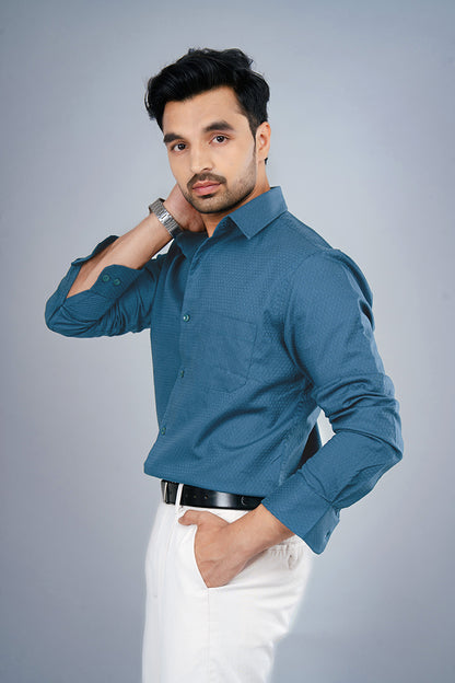 AEGEAN - PREMIUM COTTON DOBBY SMART CASUAL REGULAR FIT SHIRT
