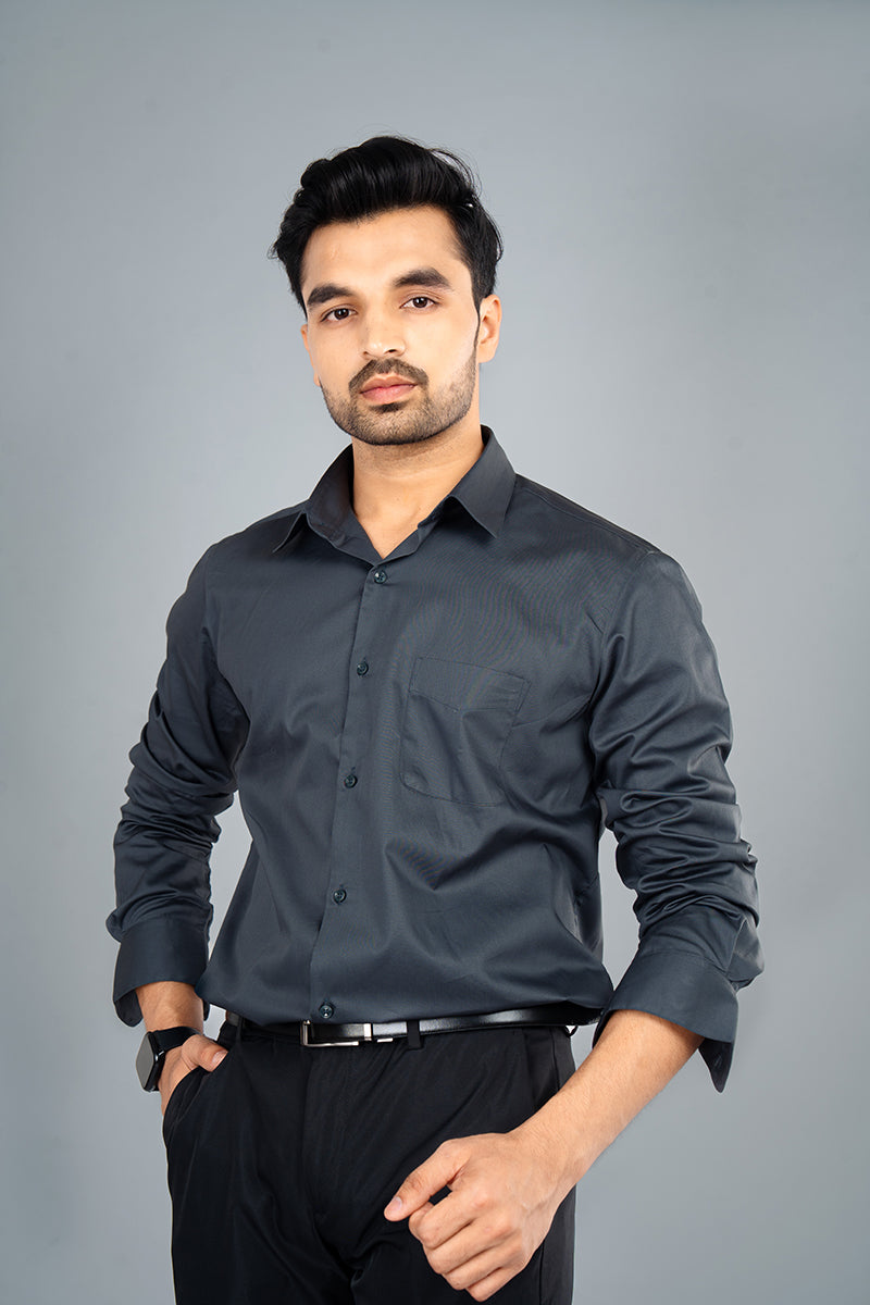 CASPIAN - PREMIUM GIZA COTTON SATIN SMART CASUAL REGULAR FIT SHIRT