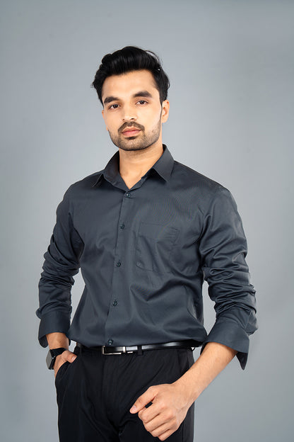 CASPIAN - PREMIUM GIZA COTTON SATIN SMART CASUAL REGULAR FIT SHIRT