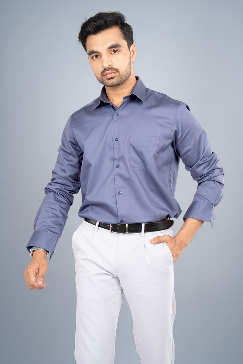 JADE - PREMIUM GIZA COTTON SATIN SMART CASUAL REGULAR FIT SHIRT