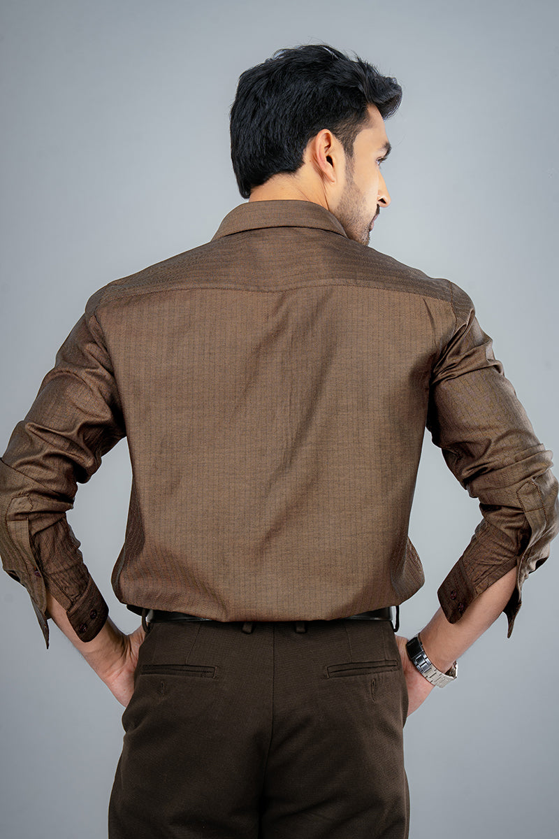 ZION - PREMIUM GIZA COTTON HERRNIGBONE SMART CASUAL REGULAR FIT SHIRT