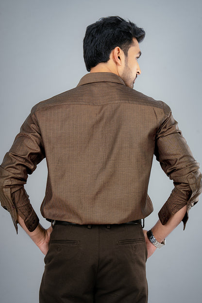 ZION - PREMIUM GIZA COTTON HERRNIGBONE SMART CASUAL REGULAR FIT SHIRT