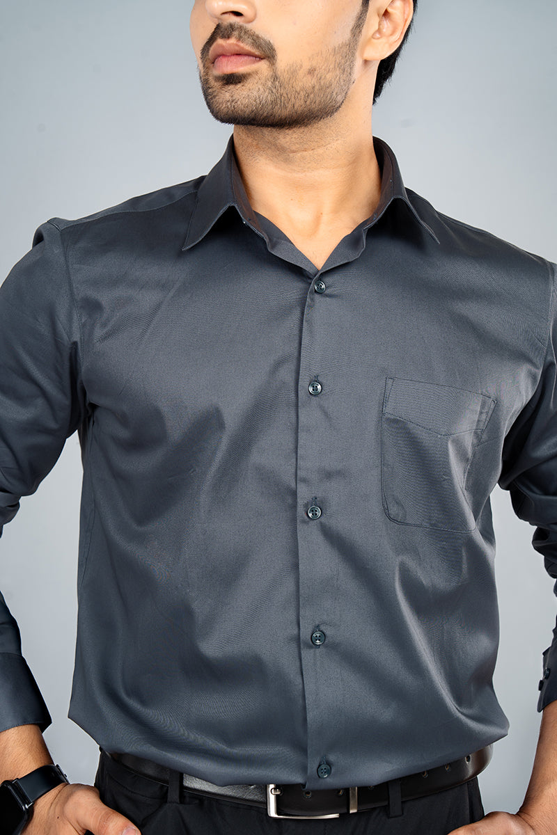 CASPIAN - PREMIUM GIZA COTTON SATIN SMART CASUAL REGULAR FIT SHIRT