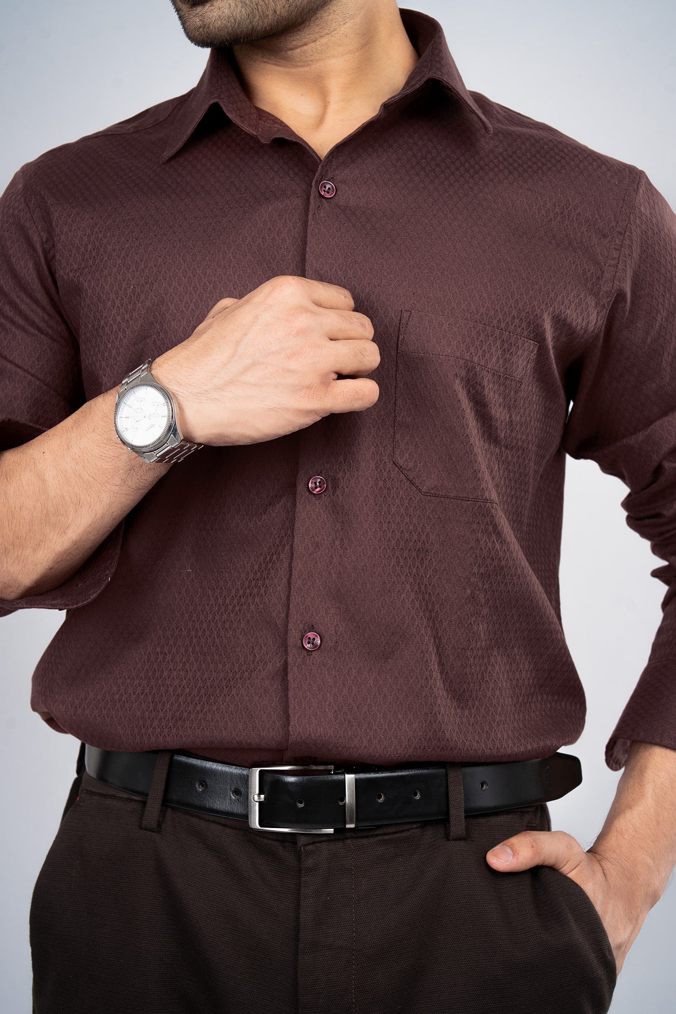 XAVIOUR - PREMIUM COTTON DOBBY SMART REGULAR FIT