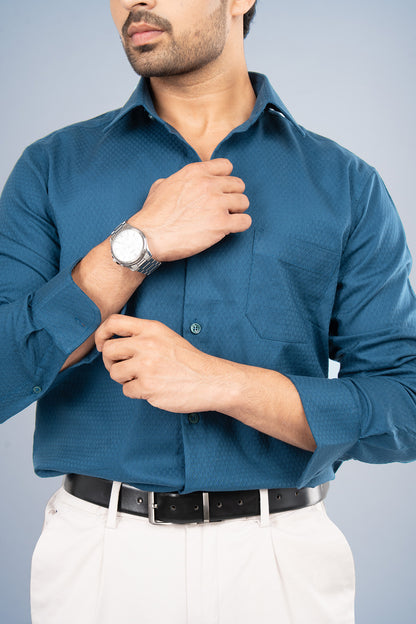 AEGEAN - PREMIUM COTTON DOBBY SMART CASUAL REGULAR FIT SHIRT