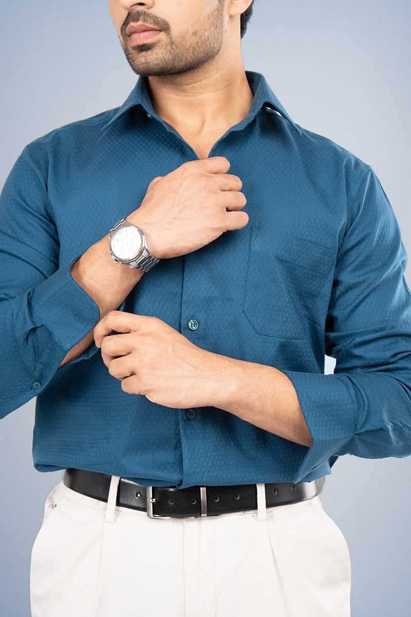 AEGEAN - PREMIUM COTTON DOBBY SMART CASUAL REGULAR FIT SHIRT