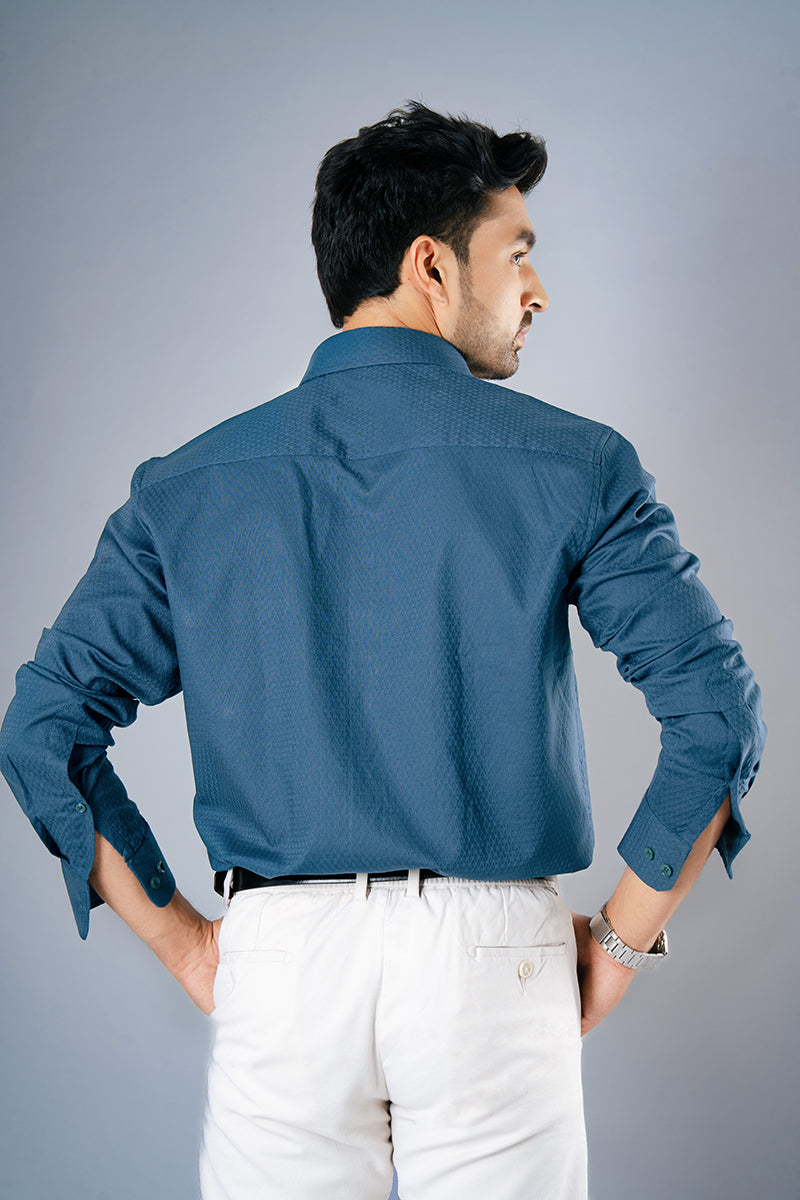AEGEAN - PREMIUM COTTON DOBBY SMART CASUAL REGULAR FIT SHIRT