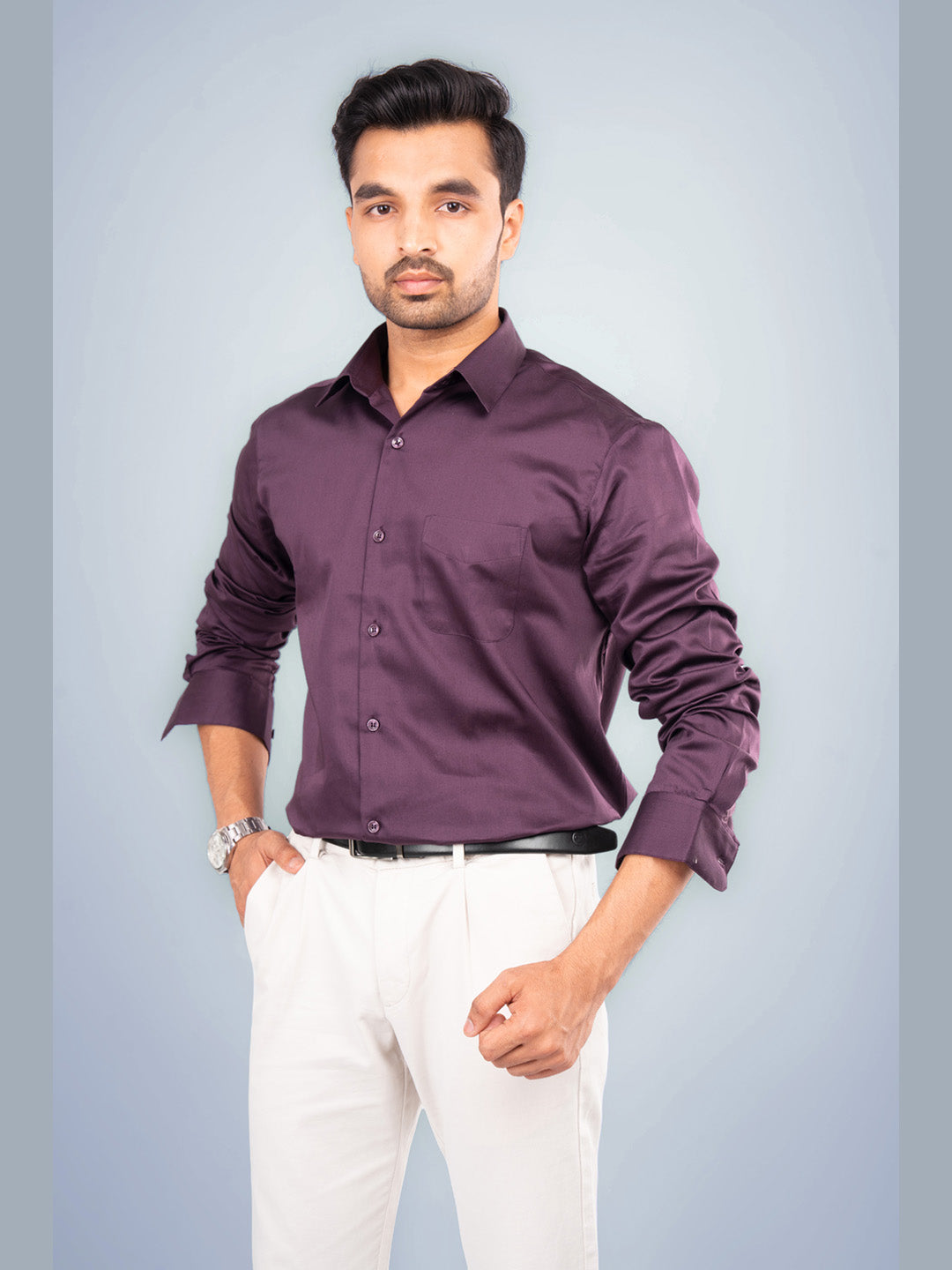 ONYX - PREMIUM GIZA SATIN FULL SLEEVE SHIRT
