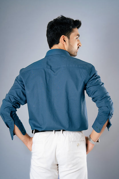 AEGEAN - PREMIUM COTTON DOBBY SMART CASUAL REGULAR FIT SHIRT
