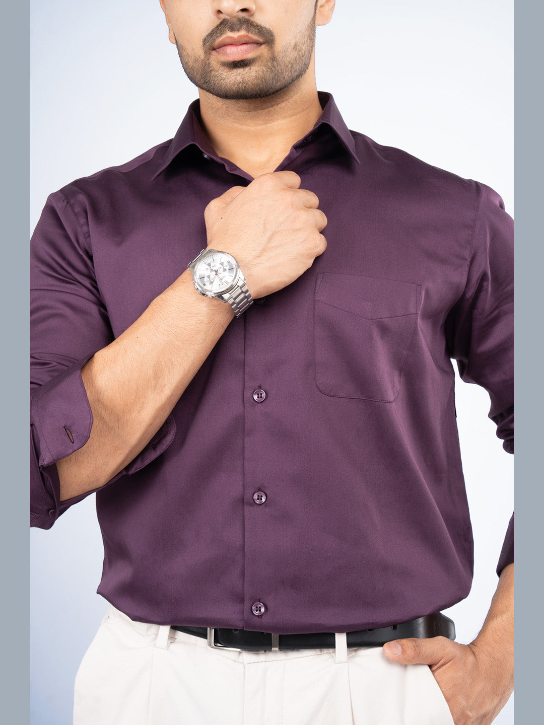 BRUNO- PREMIUM GIZA SATIN FULL SLEEVE SHIRT