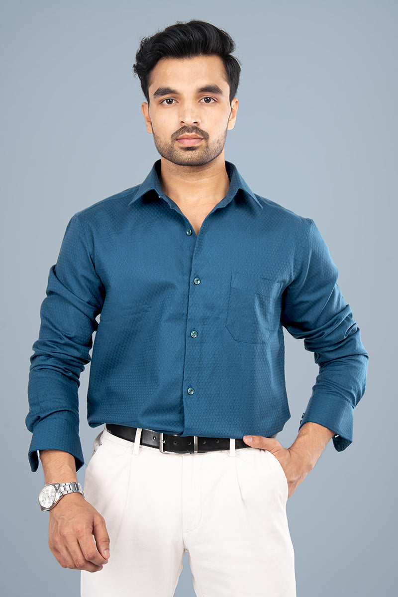 AEGEAN - PREMIUM COTTON DOBBY SMART CASUAL REGULAR FIT SHIRT