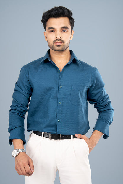 AEGEAN - PREMIUM COTTON DOBBY SMART CASUAL REGULAR FIT SHIRT