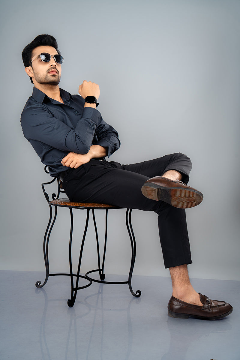 CASPIAN - PREMIUM GIZA COTTON SATIN SMART CASUAL REGULAR FIT SHIRT
