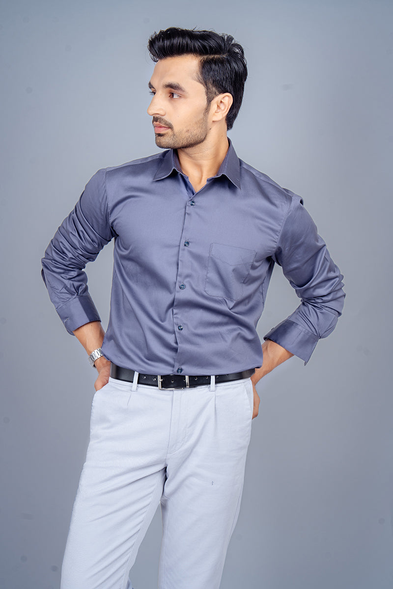 JADE - PREMIUM GIZA COTTON SATIN SMART CASUAL REGULAR FIT SHIRT