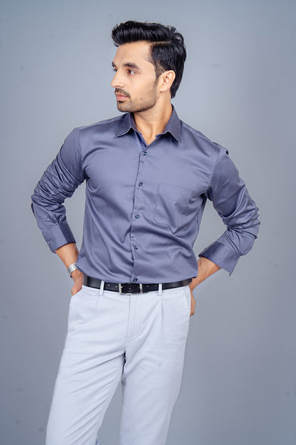 JADE - PREMIUM GIZA COTTON SATIN SMART CASUAL REGULAR FIT SHIRT