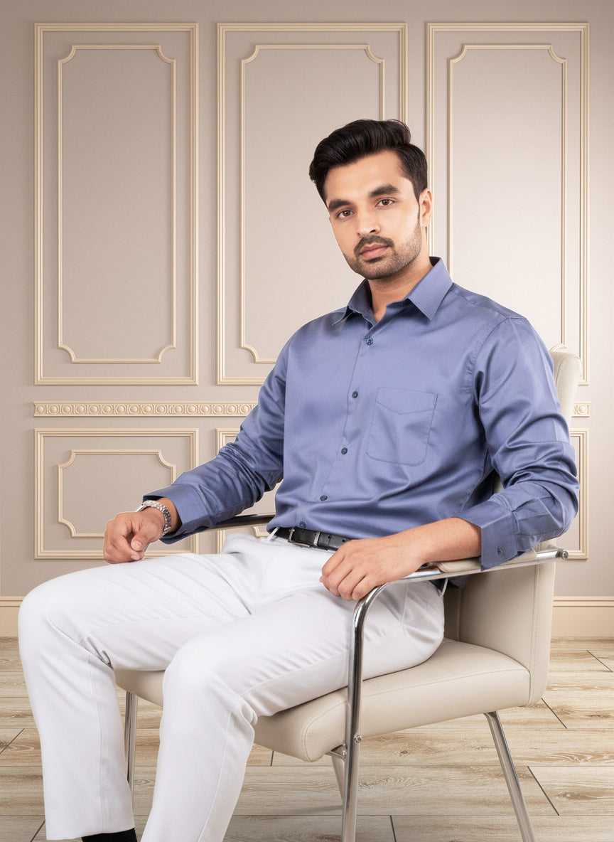 JADE - PREMIUM GIZA COTTON SATIN SMART CASUAL REGULAR FIT SHIRT