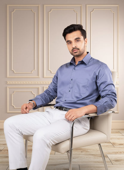 JADE - PREMIUM GIZA COTTON SATIN SMART CASUAL REGULAR FIT SHIRT