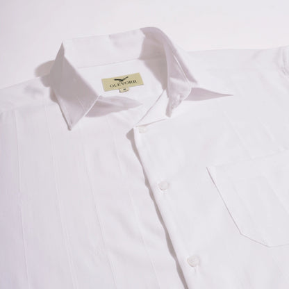 Alden slim fit full sleeve men’s shirt — striped fabric close-up