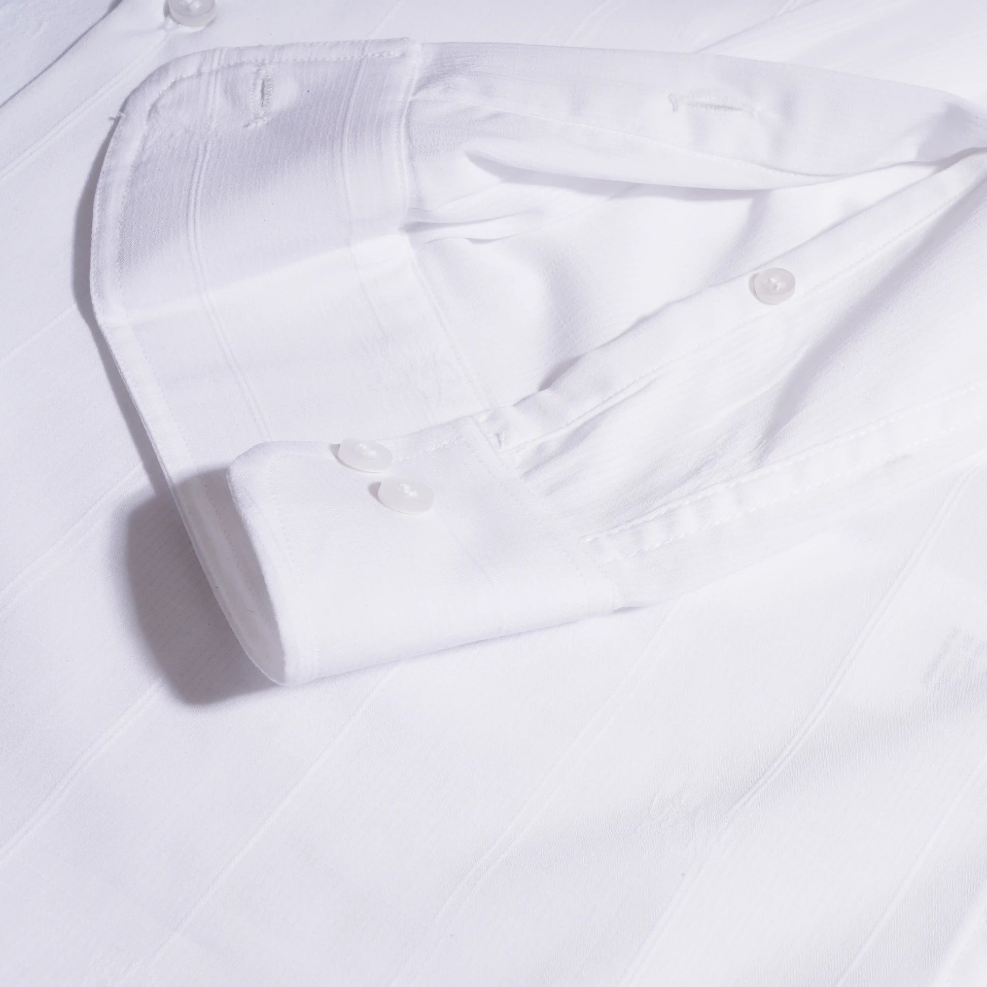 Alden slim fit full sleeve men’s shirt — striped cuff close-up