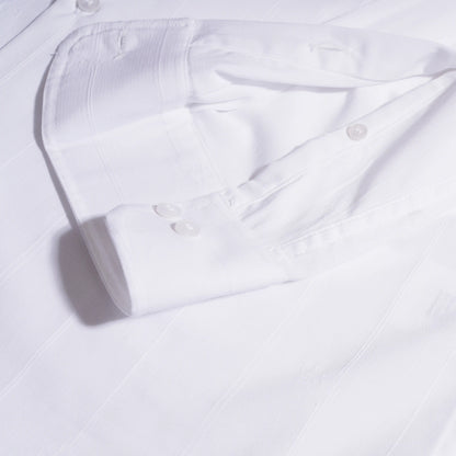 Alden slim fit full sleeve men’s shirt — striped cuff close-up