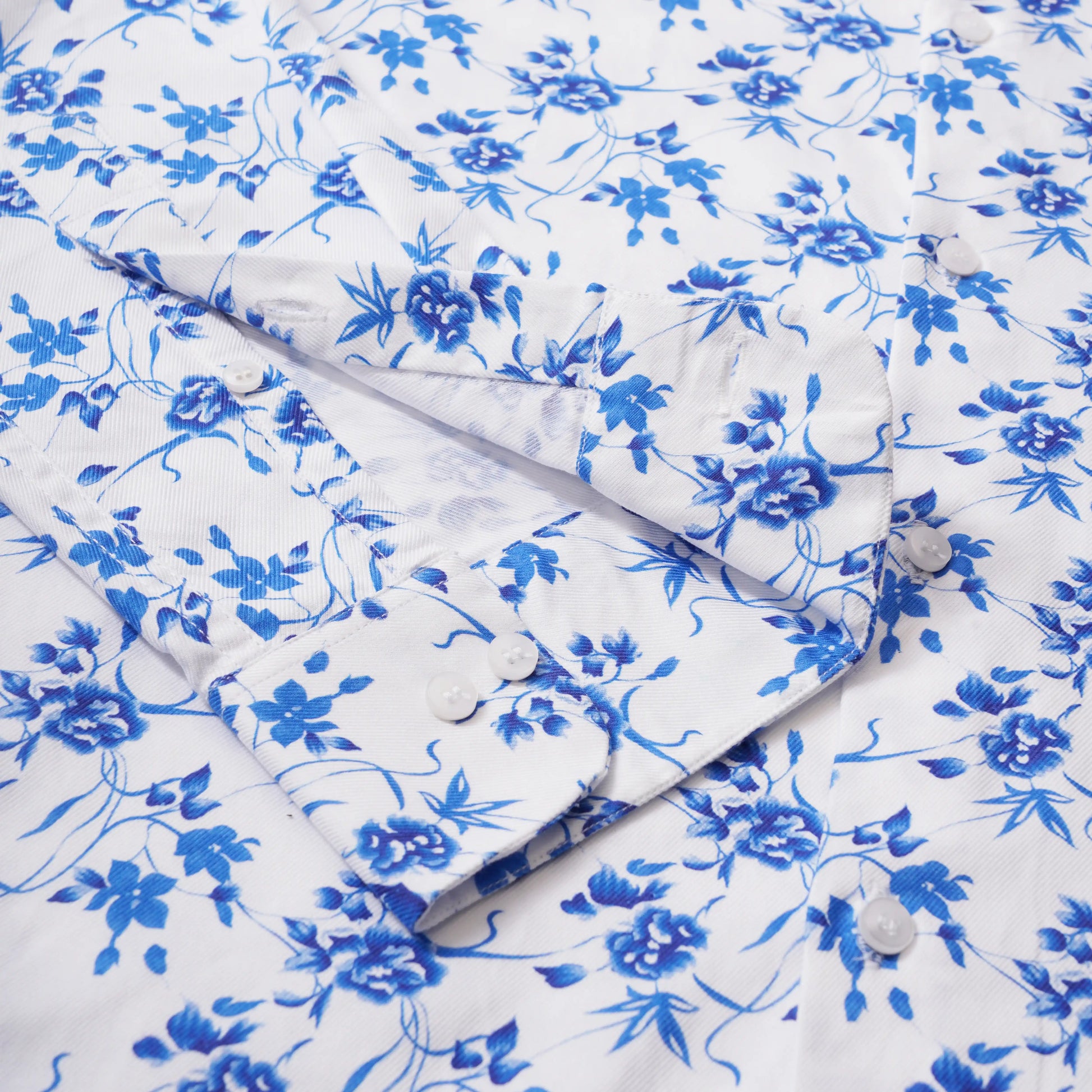 Aelio slim fit full sleeve men’s shirt — floral cuff close-up